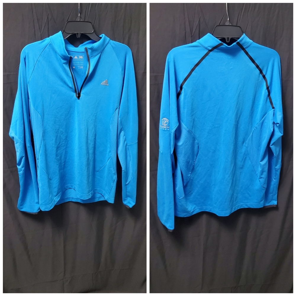 Adidas Climacool Men's Sky Blue Stretchy Zip-Neck Track Top Size Medium